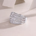 Many Diamonds Are Arranged Luxuriously Fashionable Moissanite Silver Rings