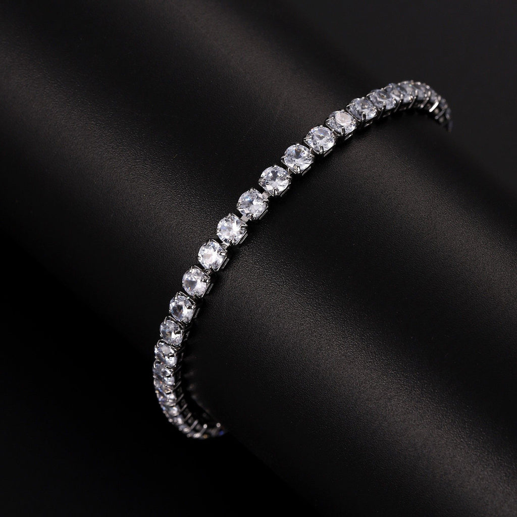 Sleek Luxury Sparkling Zircon Bracelet,Detachable Extender Chain,Unisex For Daily Wear, Christmas Outfits And Beach Occasions