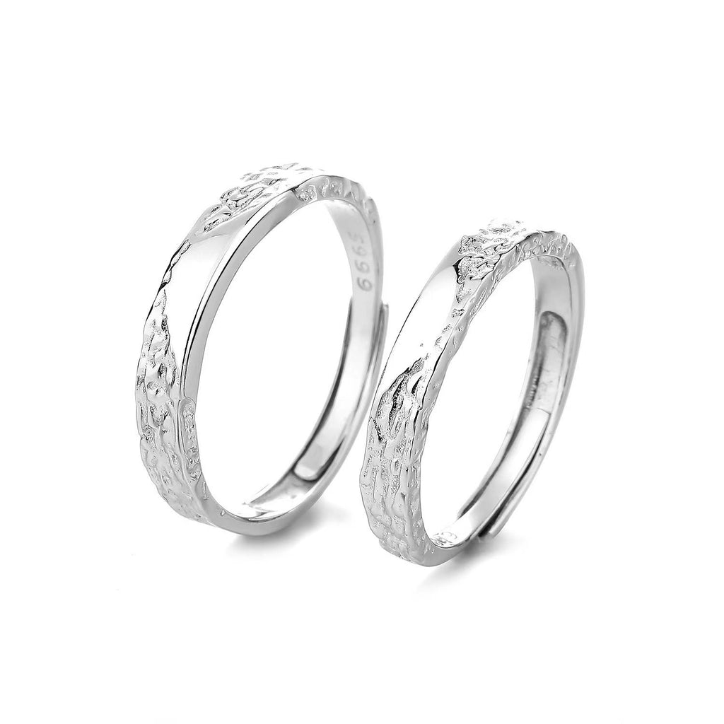 S999 Pure Silver Glacier Couples Openings Couple Rings Couple Style