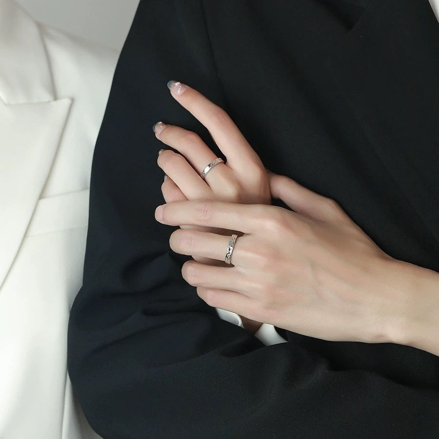 S999 Pure Silver Glacier Couples Openings Couple Rings Couple Style