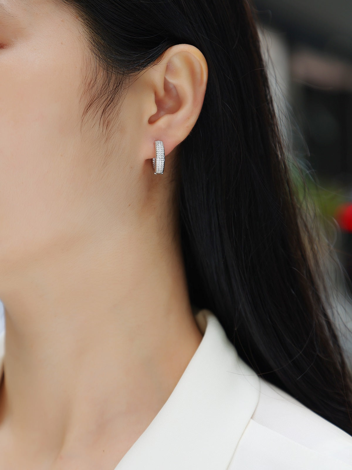 Years - Fashionable Earrings And Stud Jewelry Set With Moissanite S925 Sterling Silver And Platinum-plated Diamonds