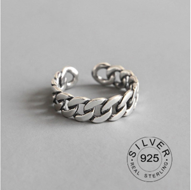 Vintage Silver Color Metal Punk Letter  Rings Design