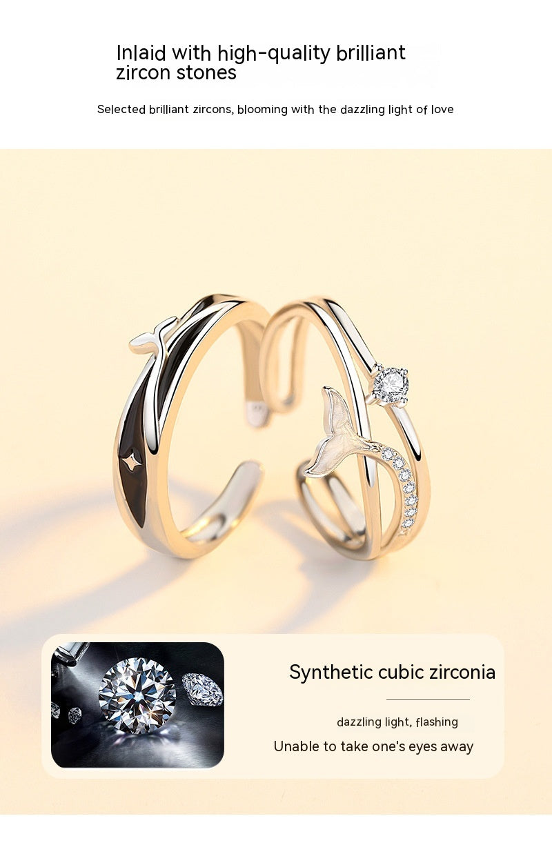 Personality Fashion 999 Pure Silver You Have Couple Rings