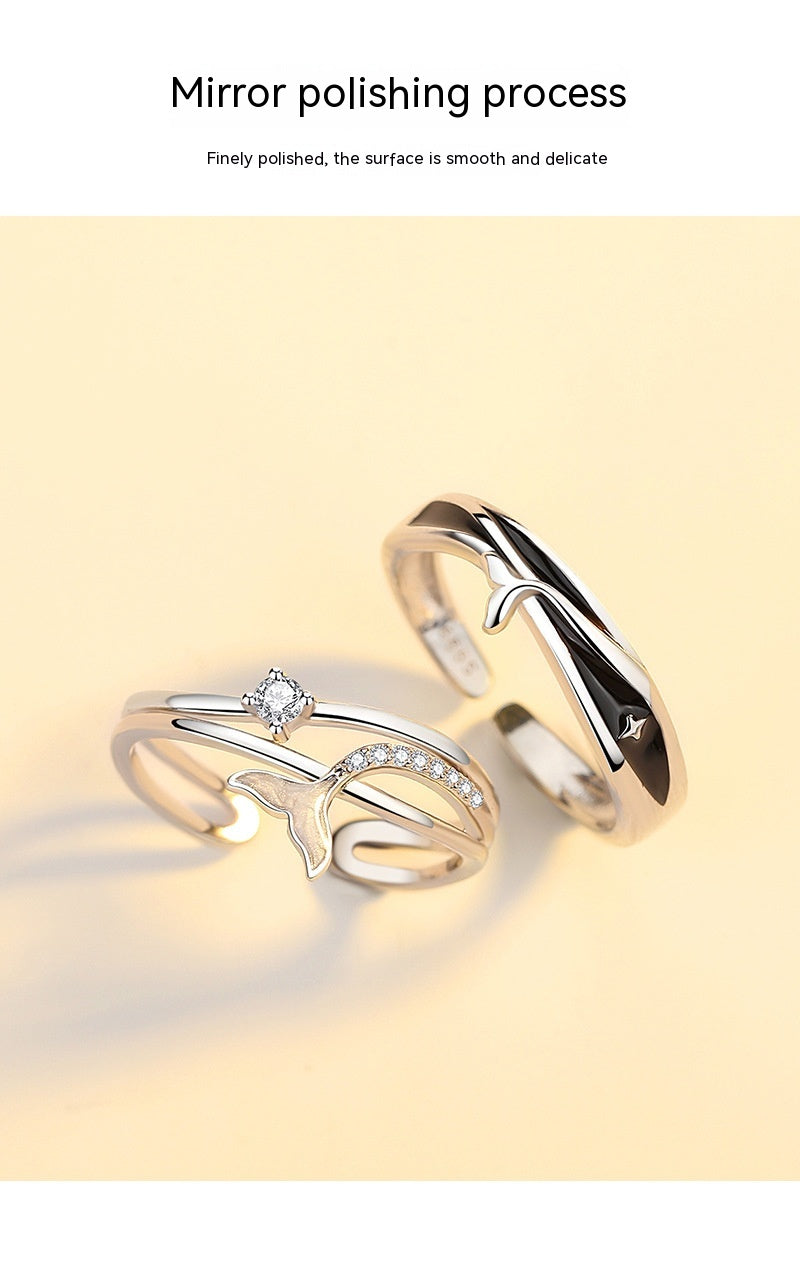 Personality Fashion 999 Pure Silver You Have Couple Rings