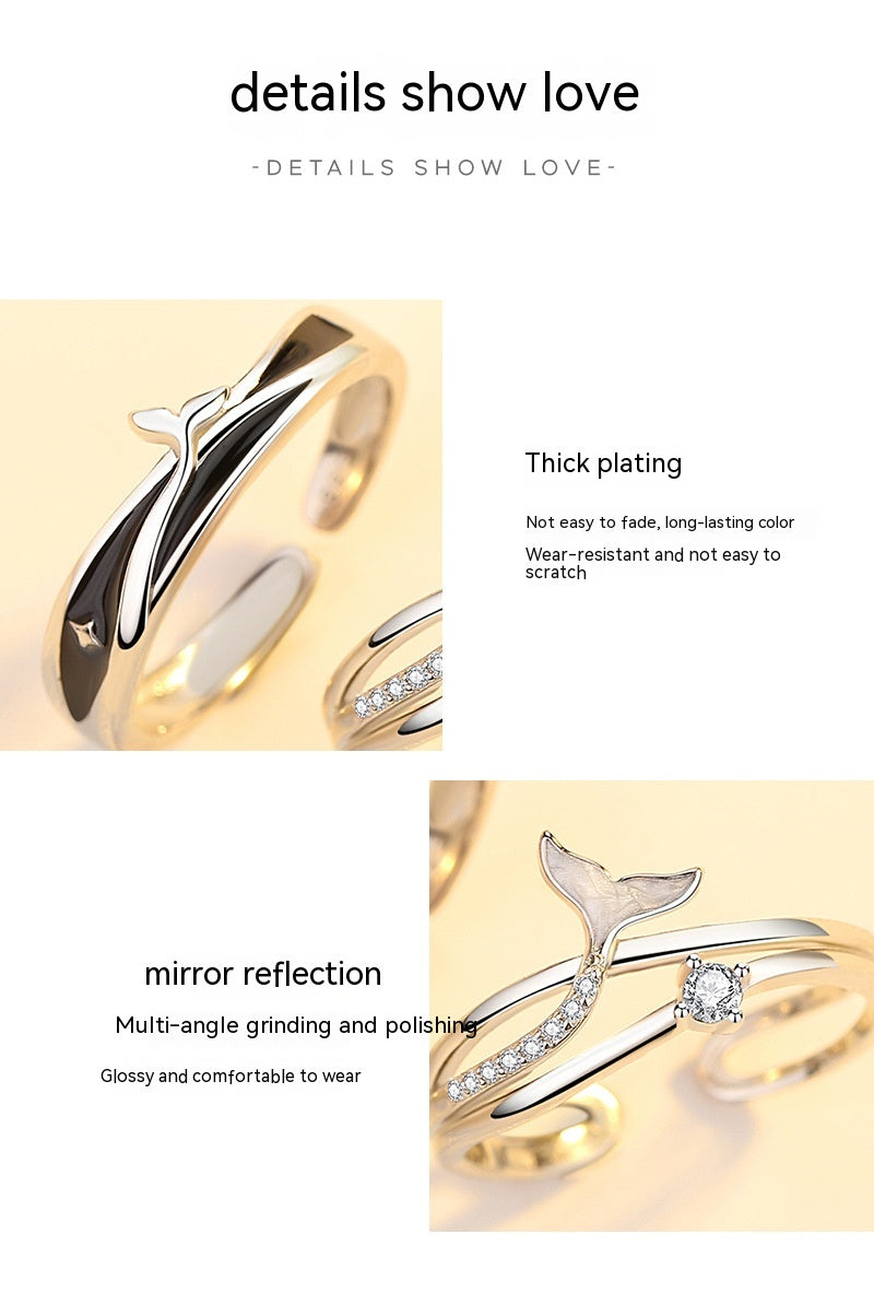 Personality Fashion 999 Pure Silver You Have Couple Rings