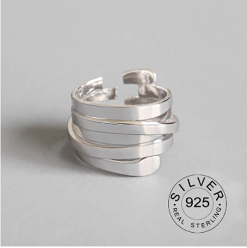 Vintage Silver Color Metal Punk Letter  Rings Design