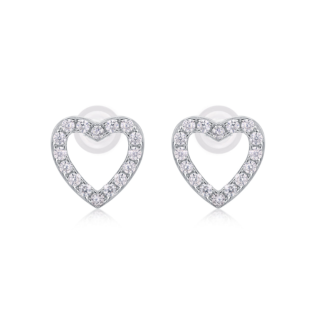 From The Heart - Fashionable, Trendy And Affordable Jewelry With Moissanite S925 Sterling Silver And Platinum-plated Stud Earrings