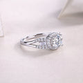 Luxury Fashion Large Diamond Wedding Ring With Moissanite Silver Ring