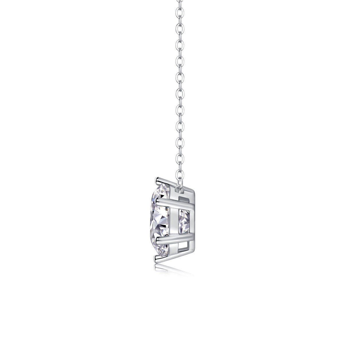 Afternoon Rose Luxury Fashion Diamond Pendant Necklace Set With Mosan Diamond Silver Ornaments