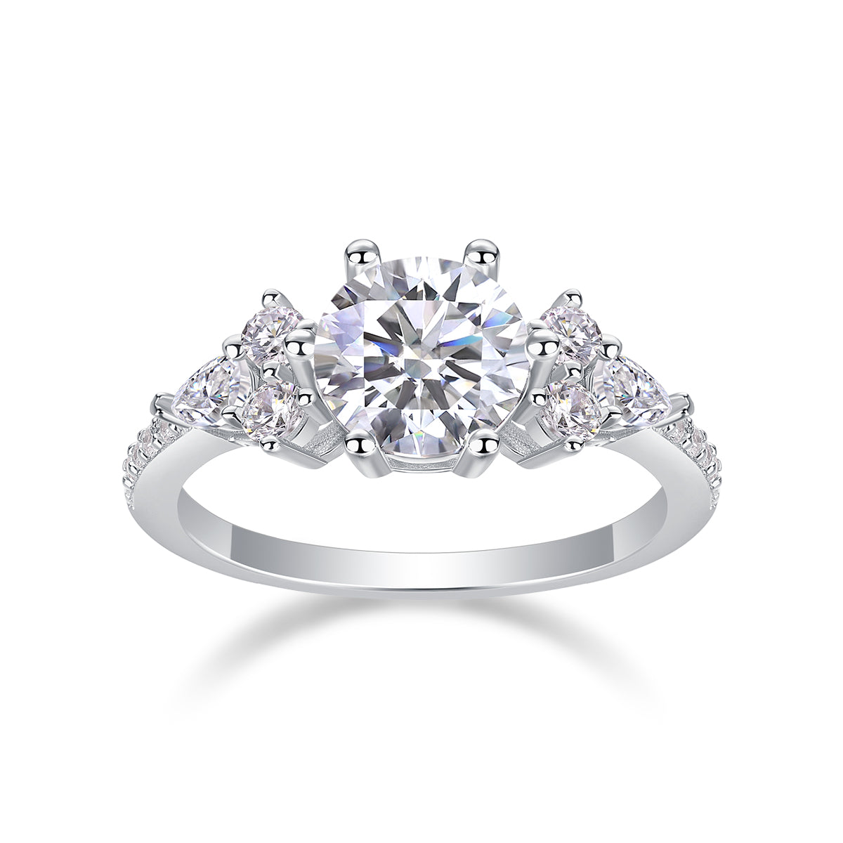 Luxury Fashion Diamond Ring Moissanite Silver Ring