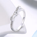 925 Sterling Silver Simple Bowknot Crystal Rings For Women