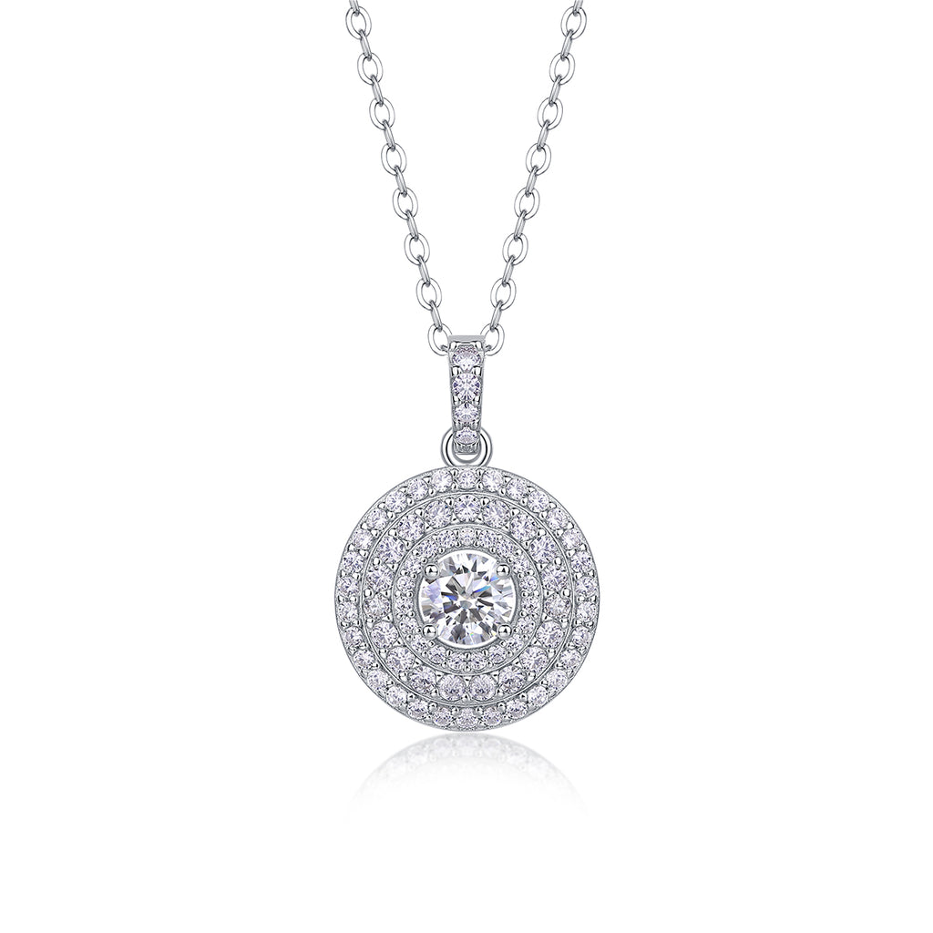 White Dune - A Fashionable And Luxurious Diamond Jewelry Pendant Set With Moissanite S925 Sterling Silver And Platinum Plating