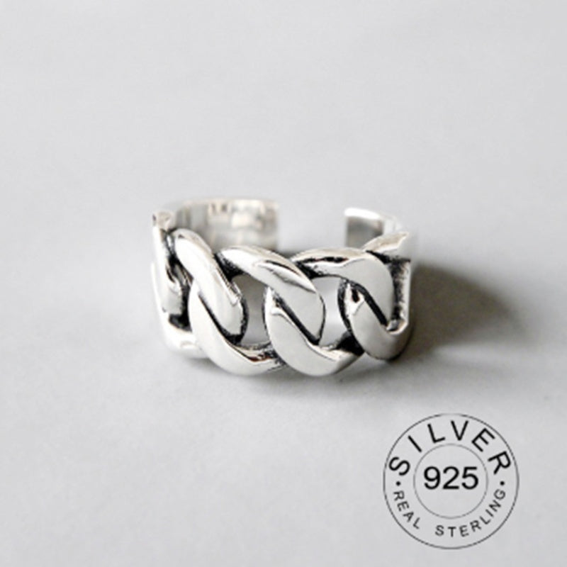 Vintage Silver Color Metal Punk Letter  Rings Design