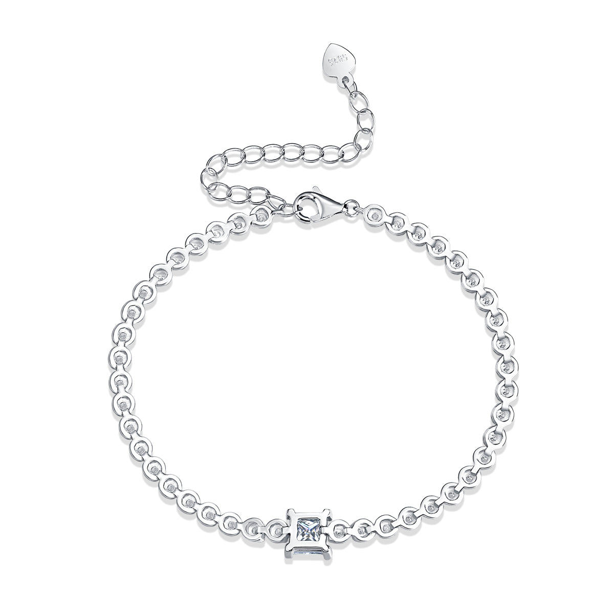 Rubik's Cube Luxury Fashion Mosan Diamond Silver Jewelry Comparable To Natural Diamond Bracelet