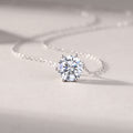 Afternoon Rose Luxury Fashion Diamond Pendant Necklace Set With Mosan Diamond Silver Ornaments