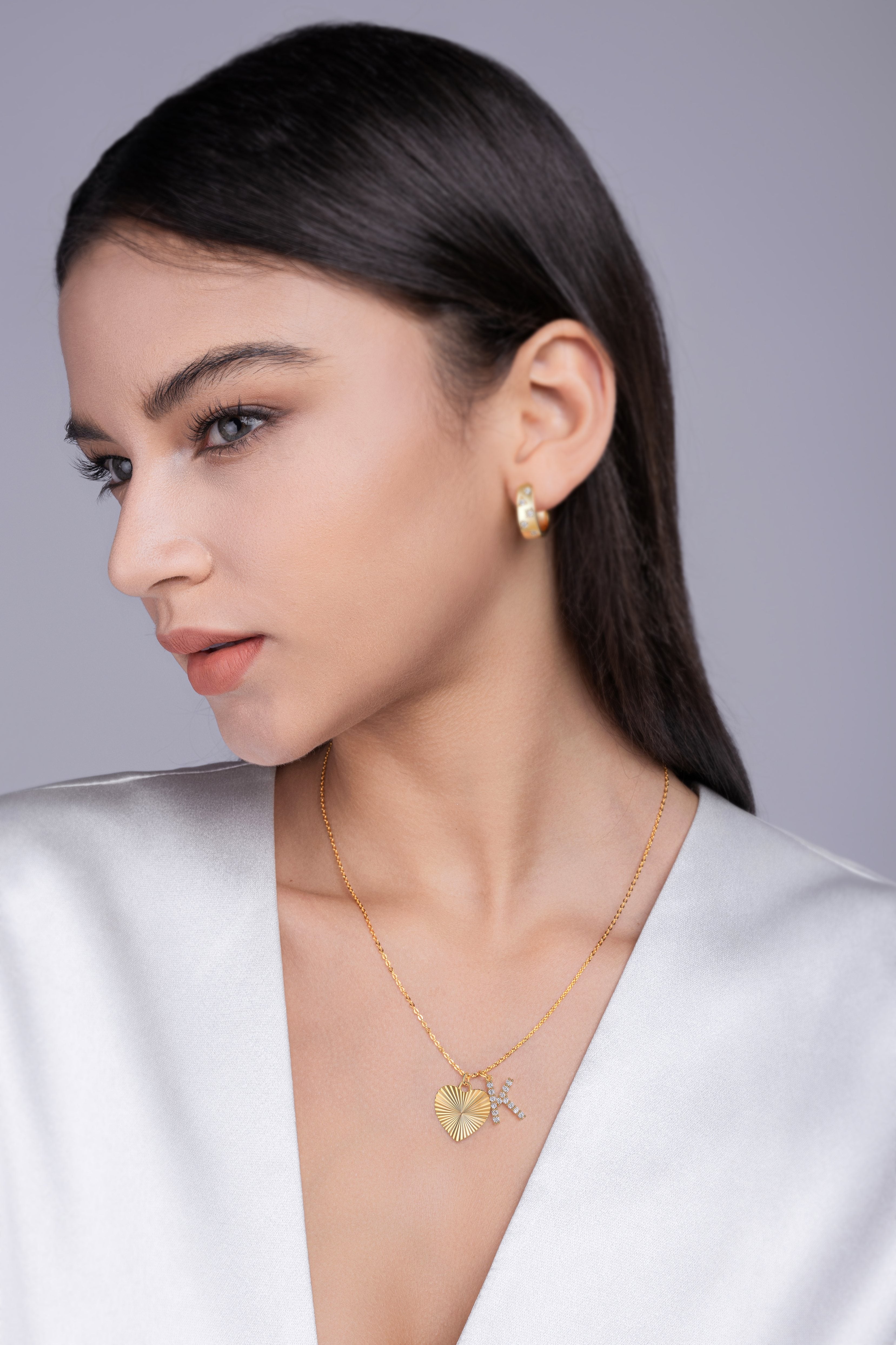 Heart Secret - A Fashionable And Trendy Necklace Pendant Diamond Jewelry Necklace Set With 1-carat Moissanite S925 Sterling Silver And Gold Plating