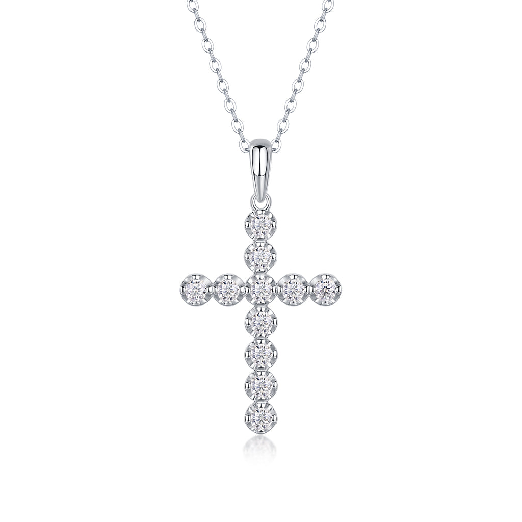 Entrust Luxury Fashion Diamond Pendant Necklace Set With Mosan Diamond Silver Ornaments