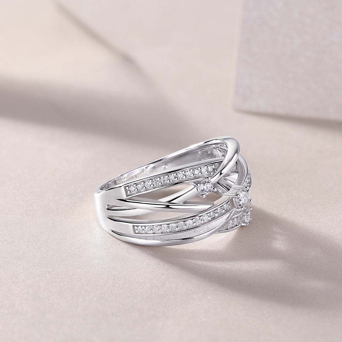 Star Ring Diamond Ring Luxury Fashion Set Moissanite Silver Ring