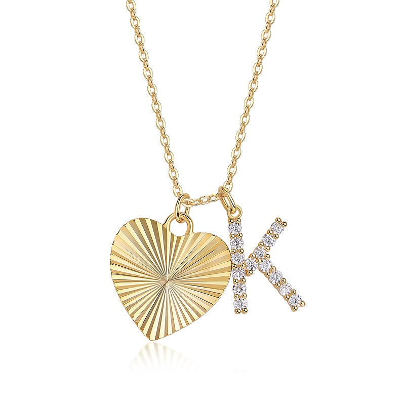 Heart Secret - A Fashionable And Trendy Necklace Pendant Diamond Jewelry Necklace Set With 1-carat Moissanite S925 Sterling Silver And Gold Plating