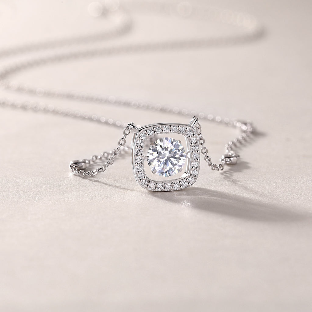 Sweet - A Fashionable And Luxurious Diamond Jewelry Pendant Set With 1-carat Moissanite S925 Sterling Silver And Platinum Plating