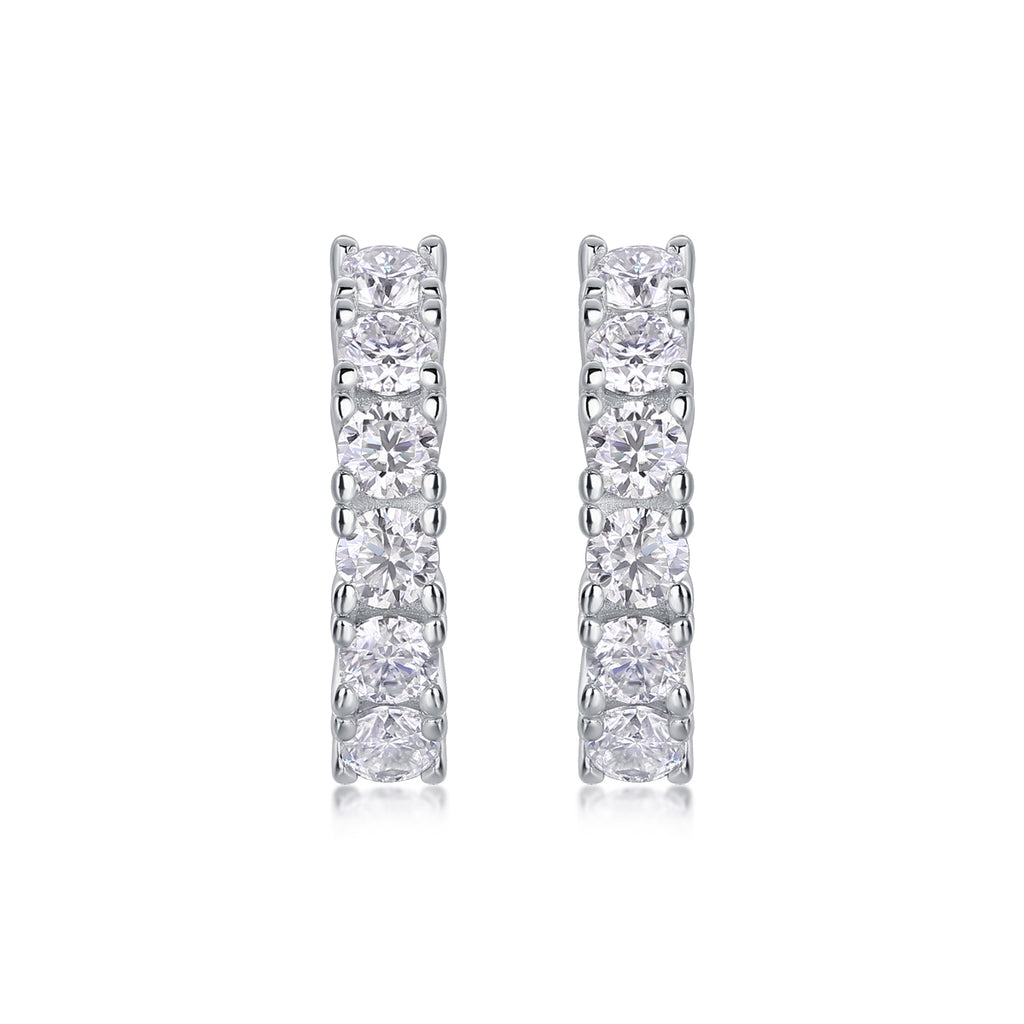 Pursuit - Fashionable And Luxurious Diamond Jewelry Earrings Set With Moissanite S925 Sterling Silver And Platinum-plated Stud Earrings