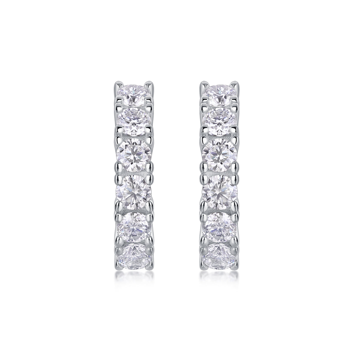 Pursuit - Fashionable And Luxurious Diamond Jewelry Earrings Set With Moissanite S925 Sterling Silver And Platinum-plated Stud Earrings
