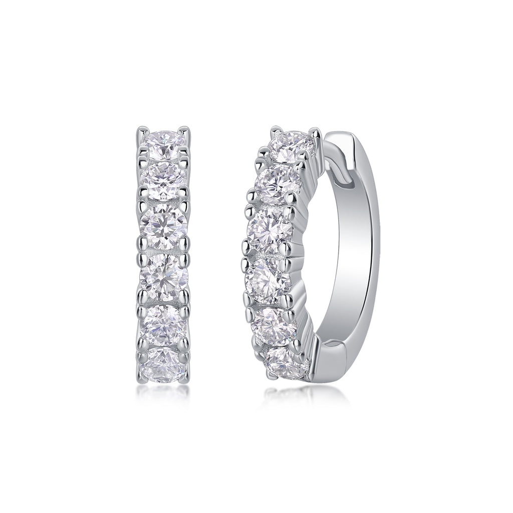 Pursuit - Fashionable And Luxurious Diamond Jewelry Earrings Set With Moissanite S925 Sterling Silver And Platinum-plated Stud Earrings
