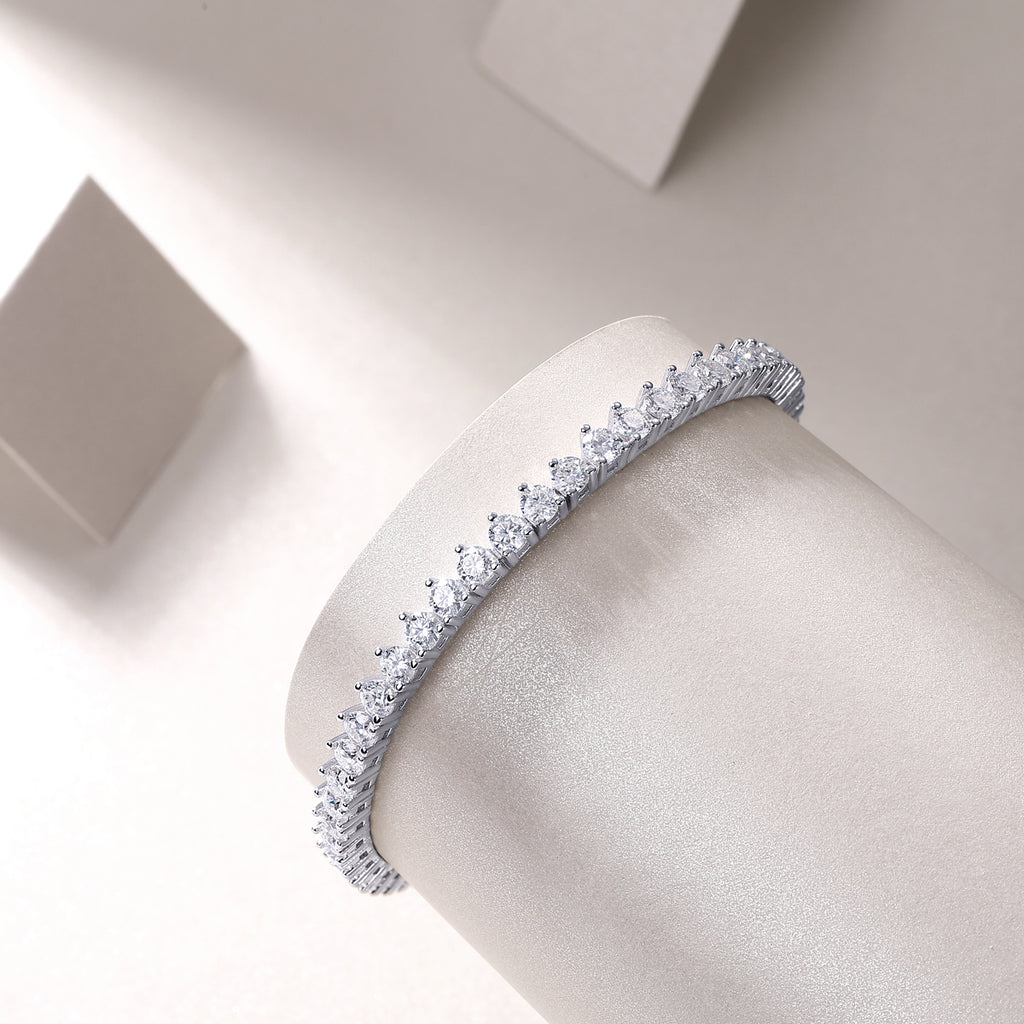 Mark Luxury Fashion Mosan Diamond S925 Silver Bracelet Comparable To Natural Diamonds