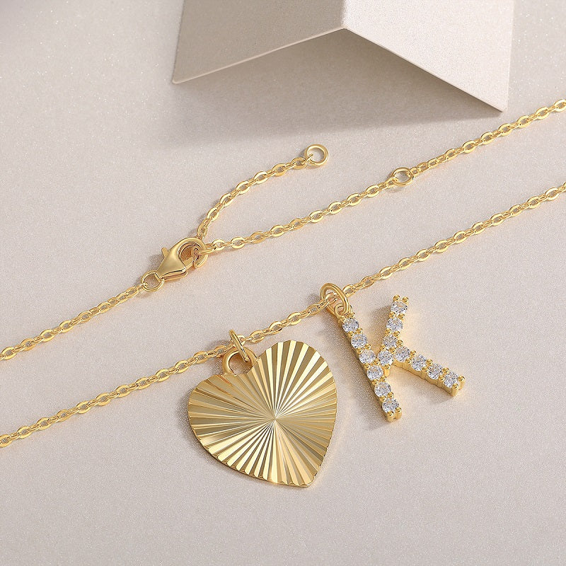 Heart Secret - A Fashionable And Trendy Necklace Pendant Diamond Jewelry Necklace Set With 1-carat Moissanite S925 Sterling Silver And Gold Plating