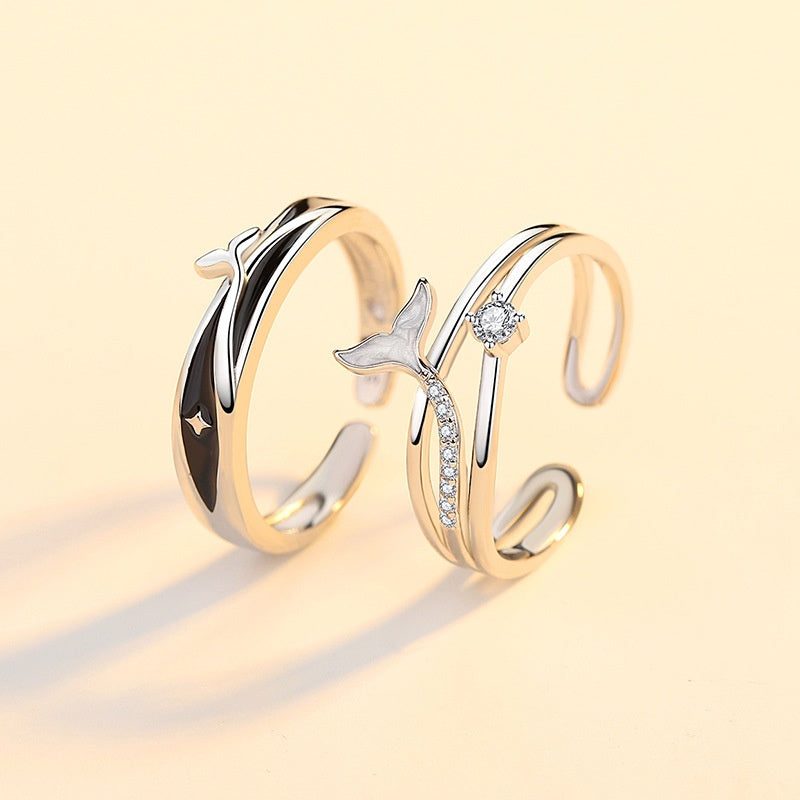 Personality Fashion 999 Pure Silver You Have Couple Rings
