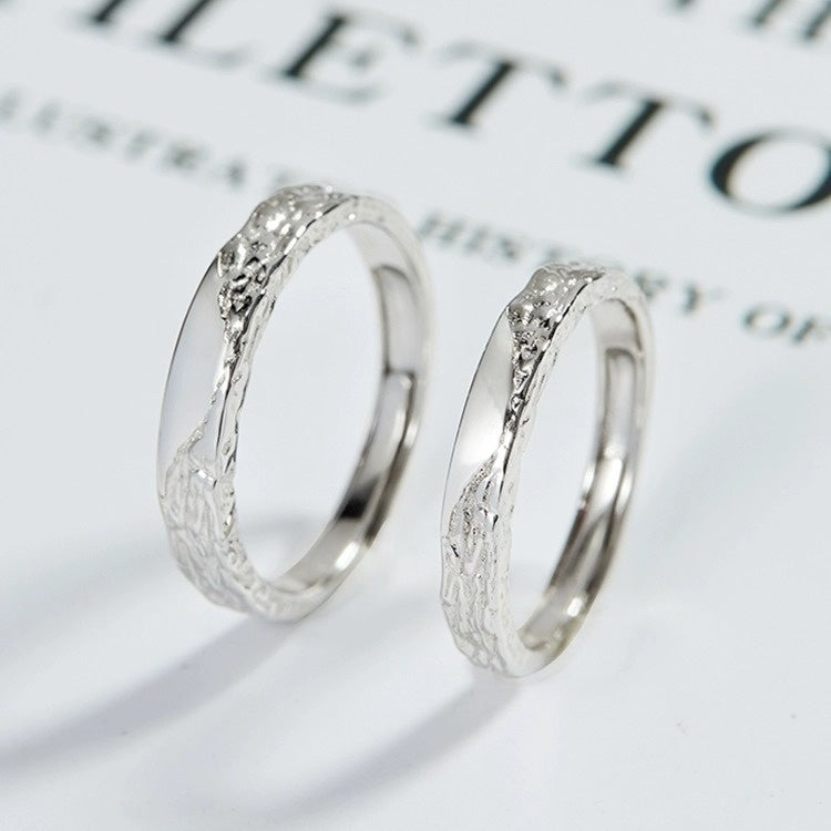 S999 Pure Silver Glacier Couples Openings Couple Rings Couple Style