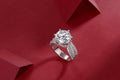 Luxury Fashion Large Diamond Ring Moissanite Silver Ring